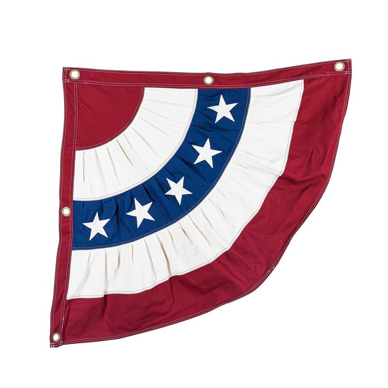 Classic Cotton Patriotic Half Bunting, Set of 2