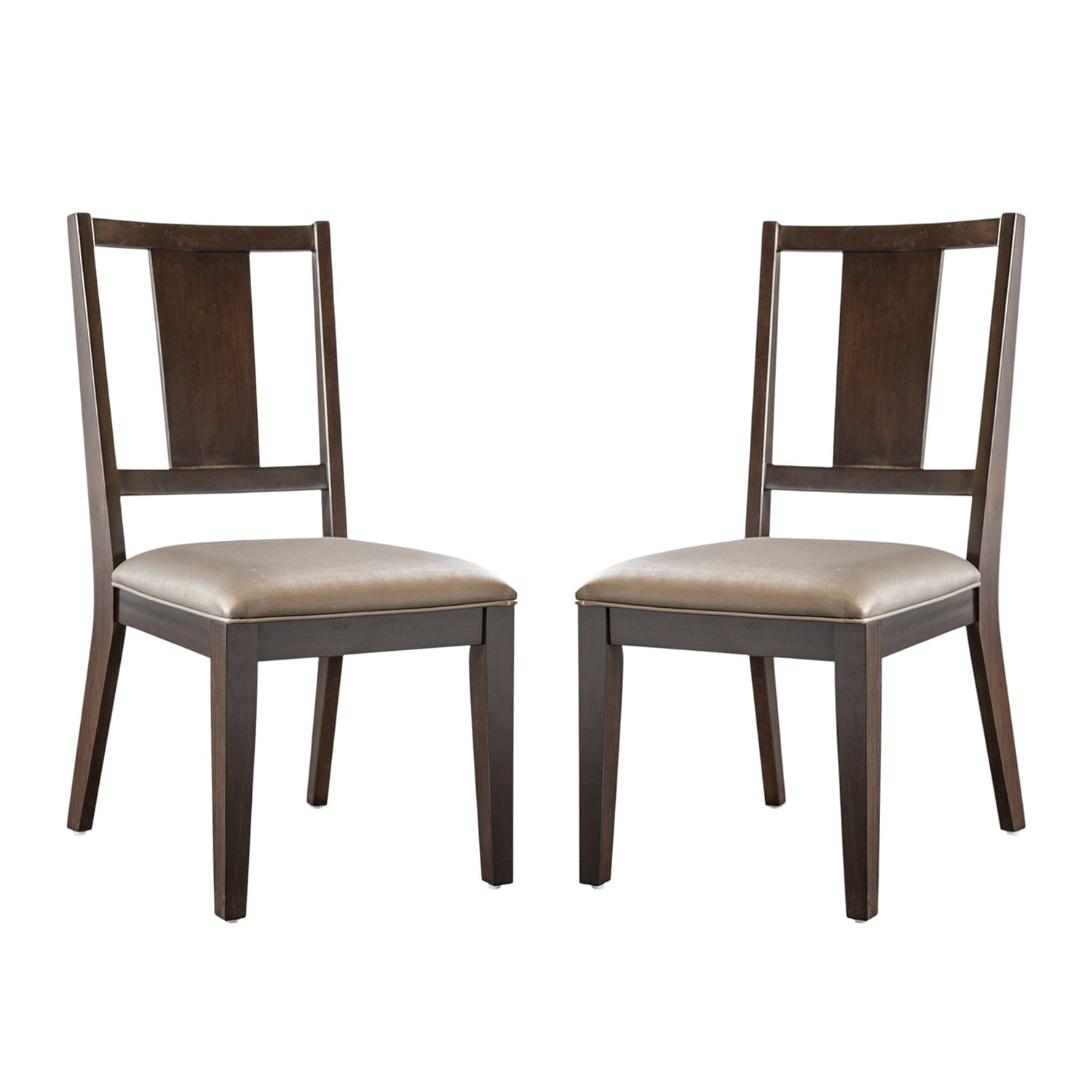 Set of 2 Upholstered Dining Chairs with Faceted Panel Back