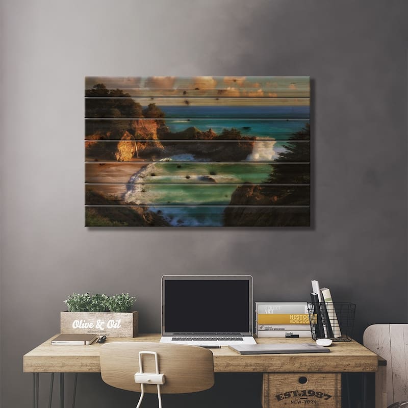 Magic Coast Print On Wood by Dennis Frates - Multi-Color