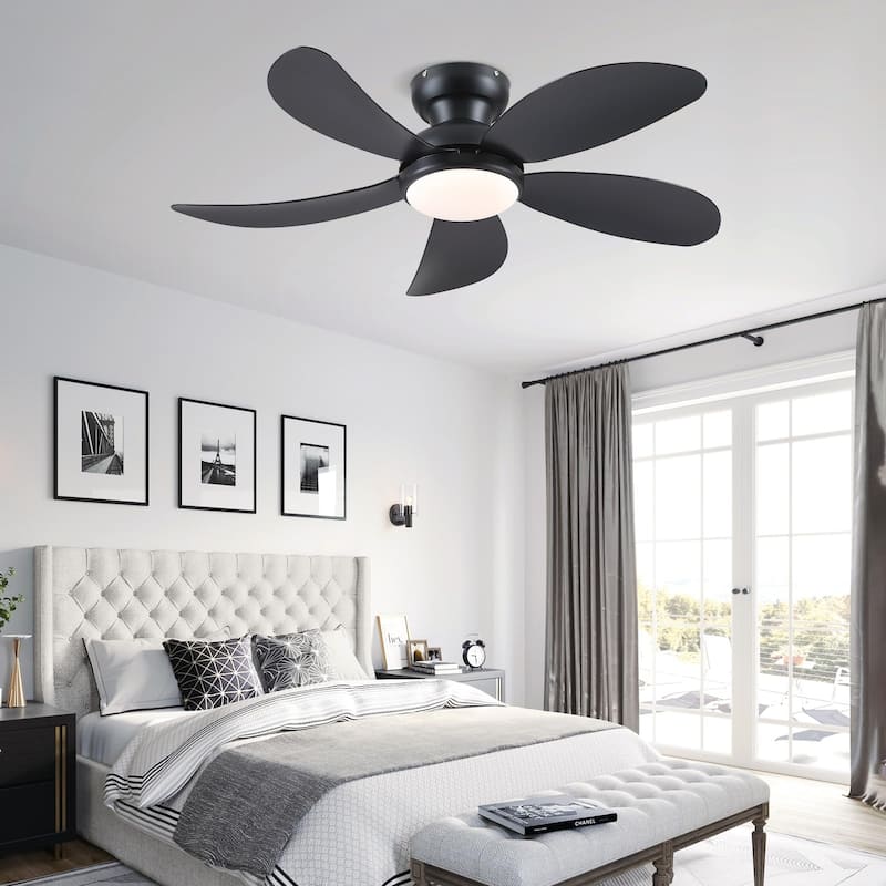 52 Inches Low Profile Ceiling Fan with Light DC Motor Reversible Ceiling Fan,for Bedroom,Living Room,Patio - N/A