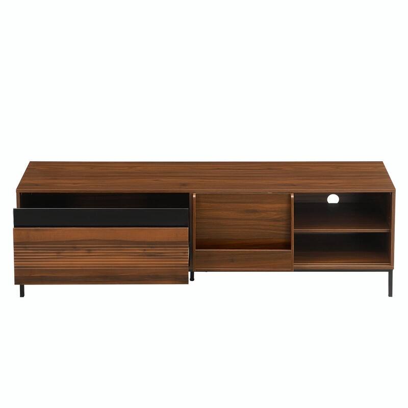 70.8'' Modern TV Stand for TVs up to 75", Entertainment Center with Storage, Sliding Doors
