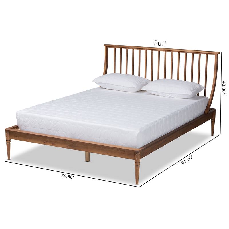 Abel Classic and Traditional Wood Platform Bed-Walnut Brown