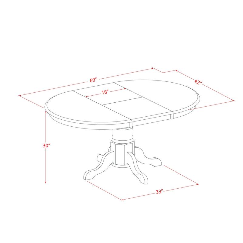 7-Piece Oval Black Finish Solid Wood Top Dining Table with 6-Chairs with