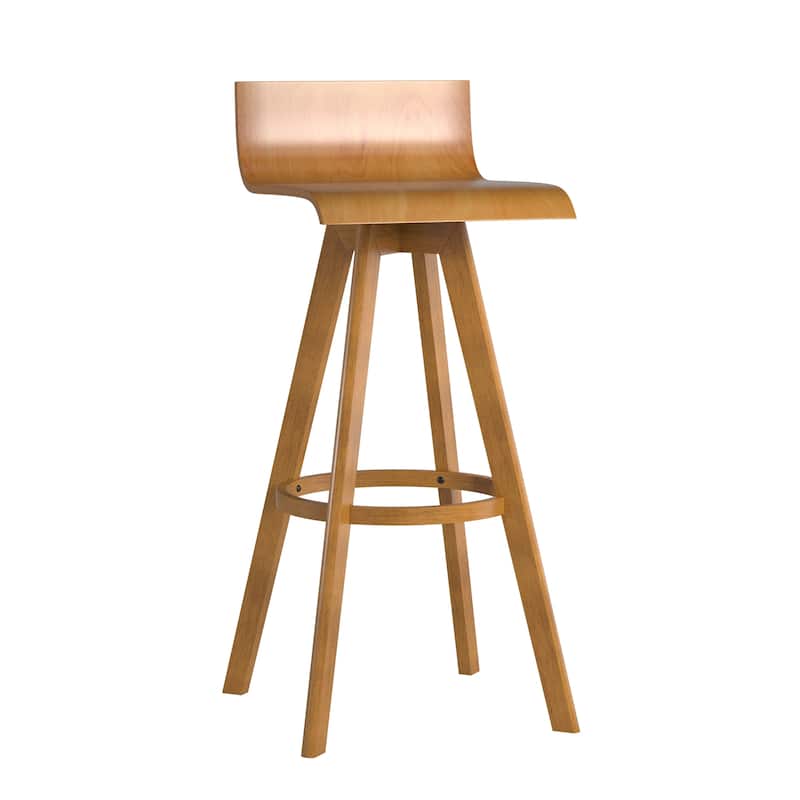 Ellery Mid-Century Modern Swivel Wood Stool (Set of 2) iNSPIRE Q Modern - 29" Bar - Natural