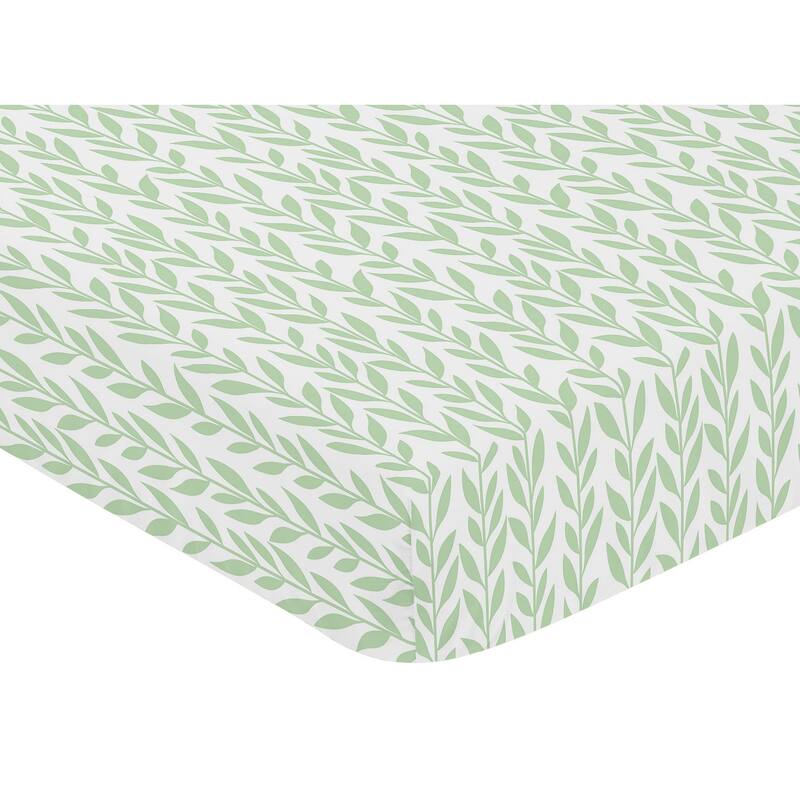 Sweet Jojo Designs Yellow Green and White Boho Floral Sunflower Girl 4-pc Nursery Crib Bedding Set - Farmhouse Watercolor Flower