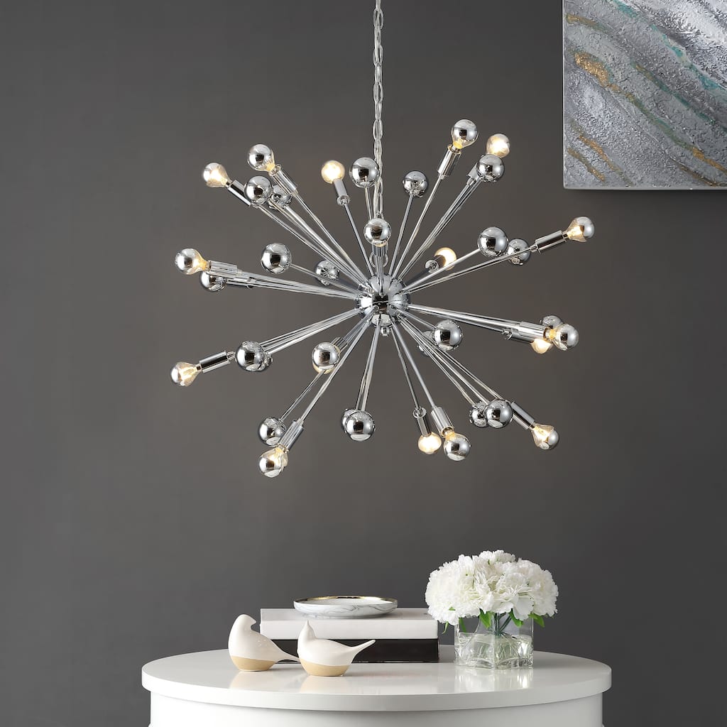 SAFAVIEH Lighting Starburst Sputnik 20-light Chrome Chandelier - 31"x31"x22-94" - 31"W x 31"D x 94"H