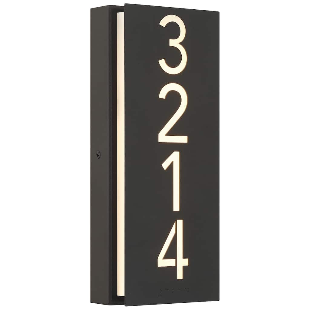 Access Lighting Numero Braille Indoor LED Address Light With Braille - Black Finish