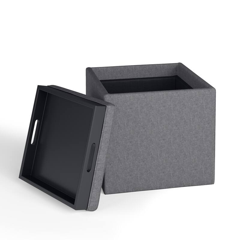 WYNDENHALL Townsend 17 inch Wide Contemporary Square Storage Ottoman