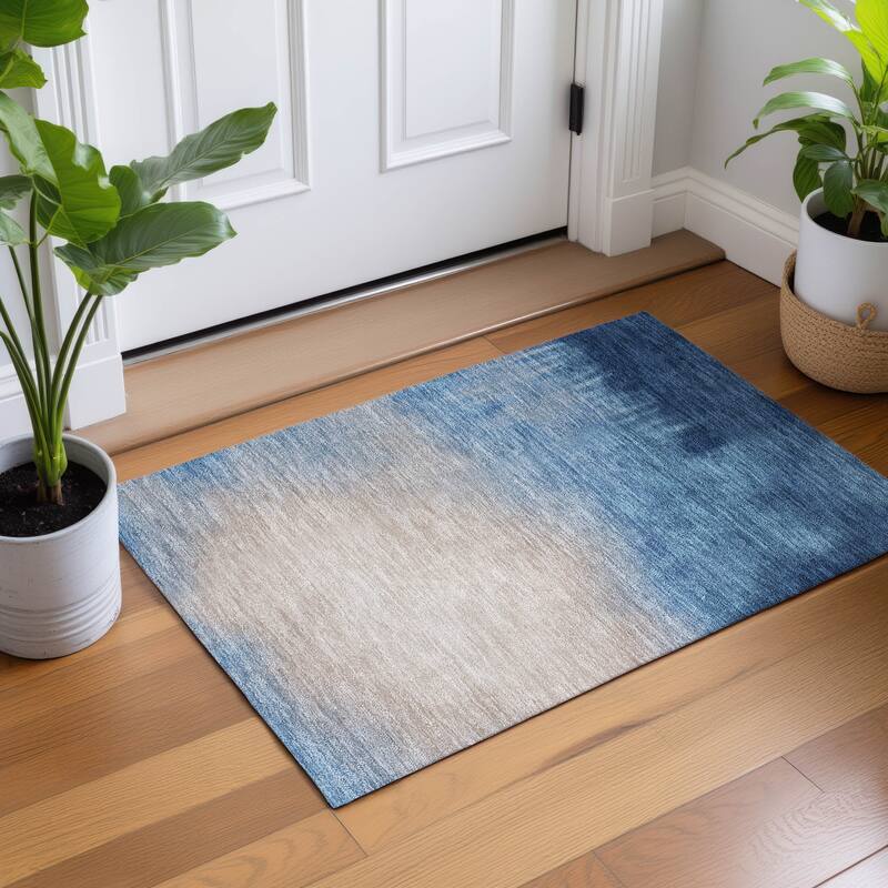 Machine Washable Indoor/ Outdoor Modern Dawn Chantille Rug