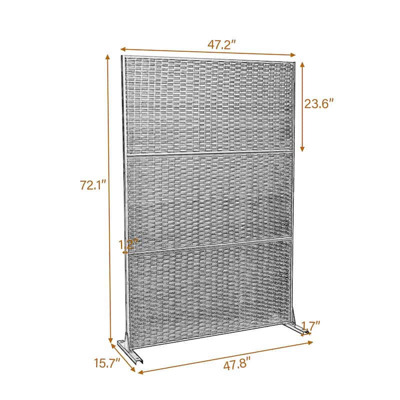 Outdoor Privacy Screen with Stand for Patio Garden Metal Fence