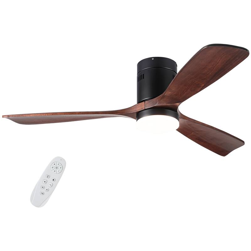 52" Intergrated LED Ceiling Fan with Light and Wood Blade