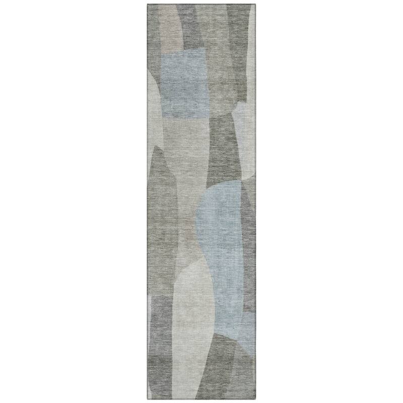 Machine Washable Indoor/ Outdoor Contemporary Layers Chantille Rug