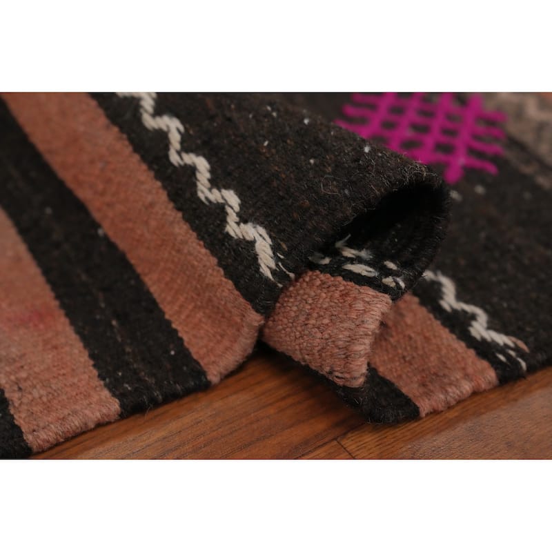 Hand Woven Oriental 100% Wool Carpet Southwestern Tribal Multi-Colored Kilim Area Rug - 9' 9'' X 5' 3''