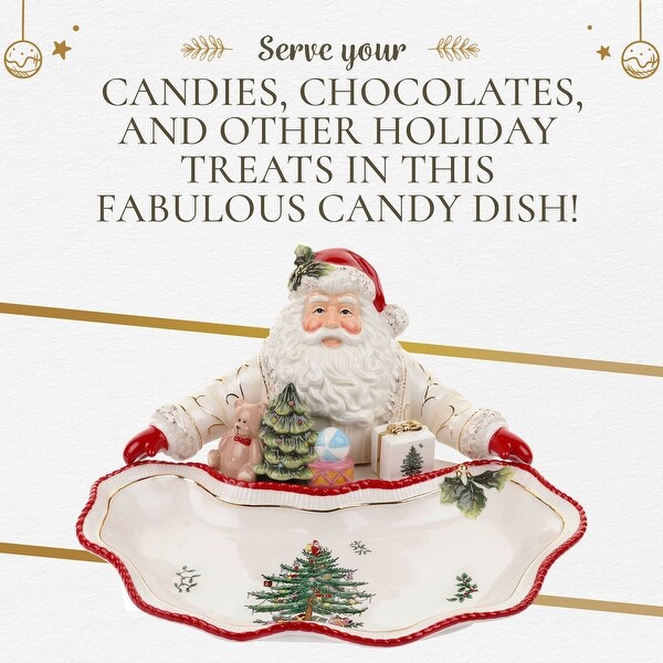 Spode Christmas Tree Figural Santa Dish - 12.25
