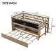 preview thumbnail 4 of 22, Twin Size Low Loft Bed with Trundle, Solid Wood Bed Frame with Storage Shelves & Blackboard, Space-Saving Design for Small Rooms
