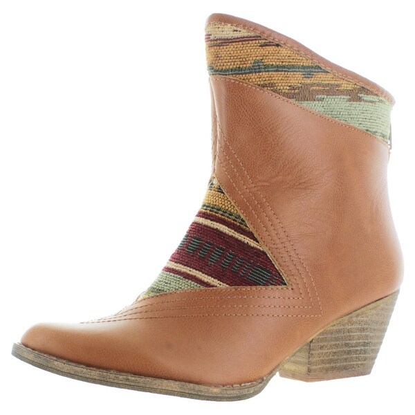 womens leather western booties