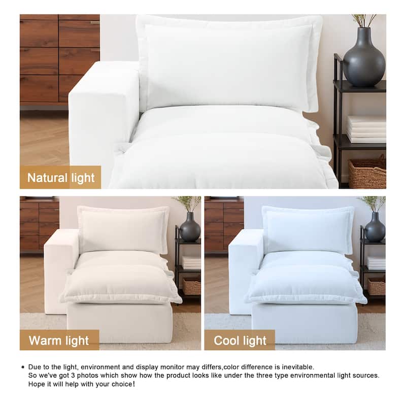 Chenille L-Shaped Modular Sectional Sofa Comfy Cloud Couch For Living Room