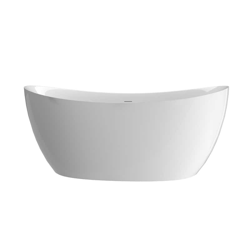 63 in. x 31 in. Acrylic Freestanding Soaking Bathtub in Gloss White - 31" x 63"