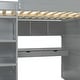 preview thumbnail 35 of 38, Full Size Solid Wood Loft Bed with Desk, Wardrobes, 4 Drawers and 4 Shelves for Kids, Bedroom