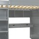 preview thumbnail 26 of 38, Wooden High Loft Bed Frame with Built In Desk,Wardrobes and Storage