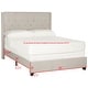 preview thumbnail 8 of 7, SAFAVIEH Winslet Light Grey Linen Upholstered Tufted Wingback Bed (Full)