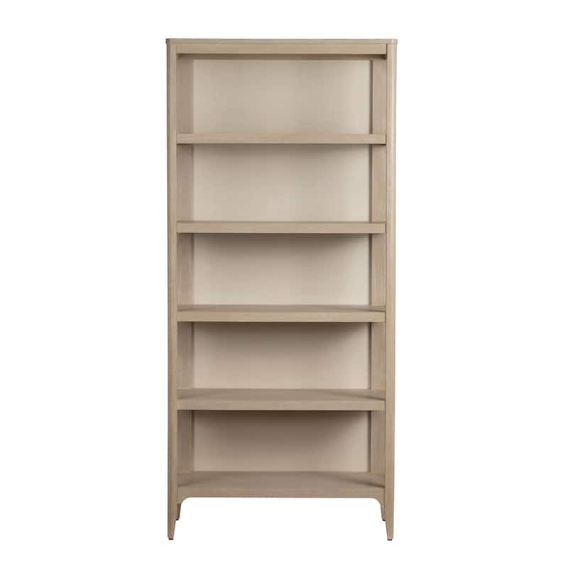 78 in. Tan Solid Wood 4 Shelf Bookcase