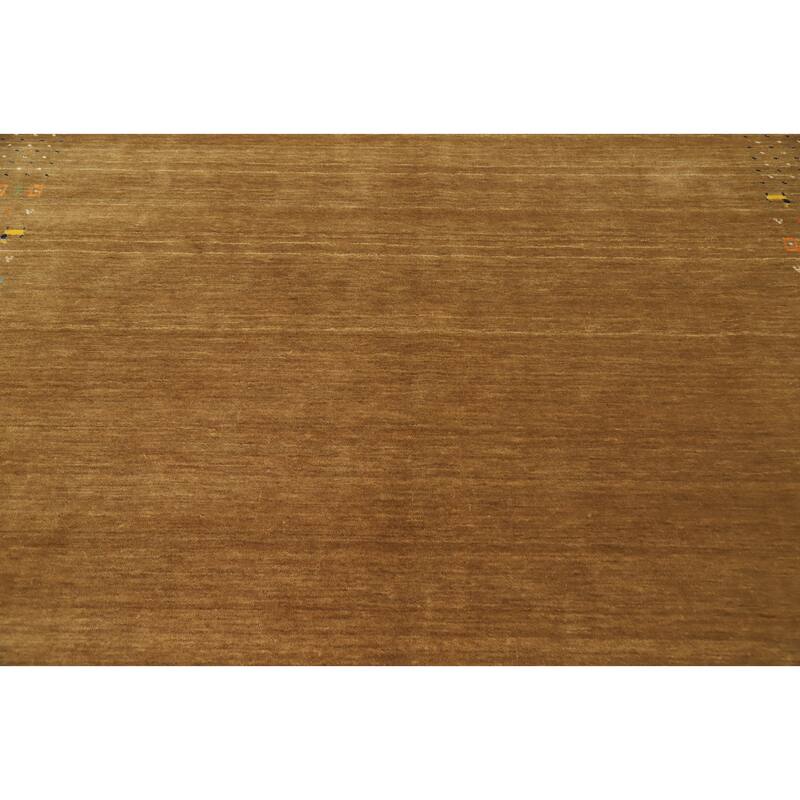 Hand Knotted Oriental 100% Wool Carpet Tribal Animal Pictorial Brown Gabbeh Area Rug - 8' 1'' X 8' 1''