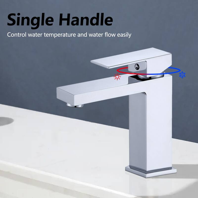 Topcraft 6.85in Single Handle Single Hole Bathroom Faucet