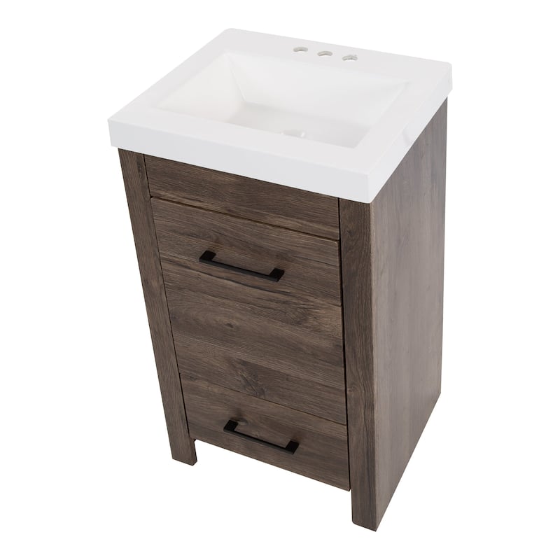 Spring Mill Nixie 18.5" Small Bathroom Vanity With Cabinet, Drawer, and White Sink Top