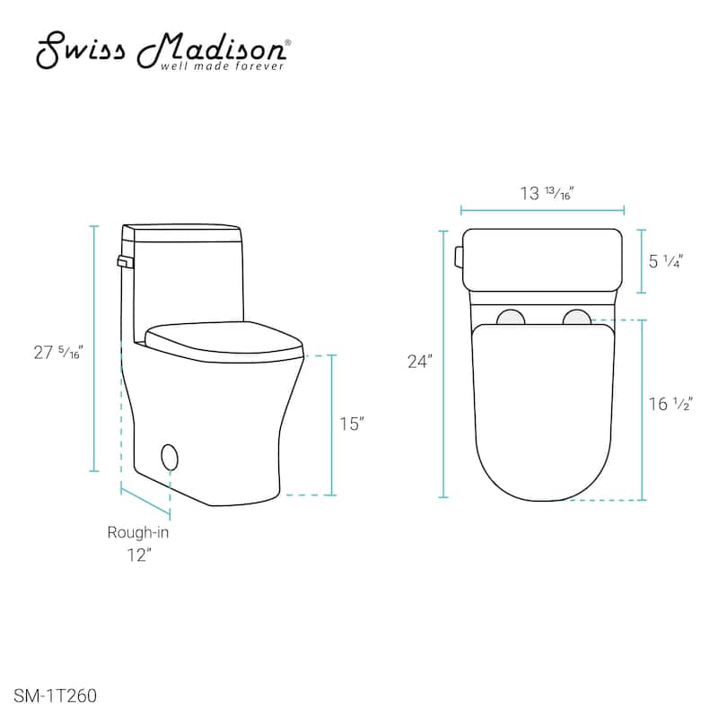 Sublime II One-Piece Round Toilet Side Flush 1.28 GPF