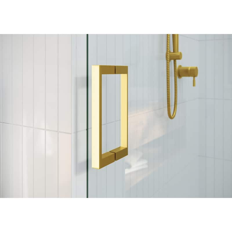 Glass Warehouse 56 in. - 60 in. x 60in. Frameless Bath Tub Sliding Shower Door with Square Hardware