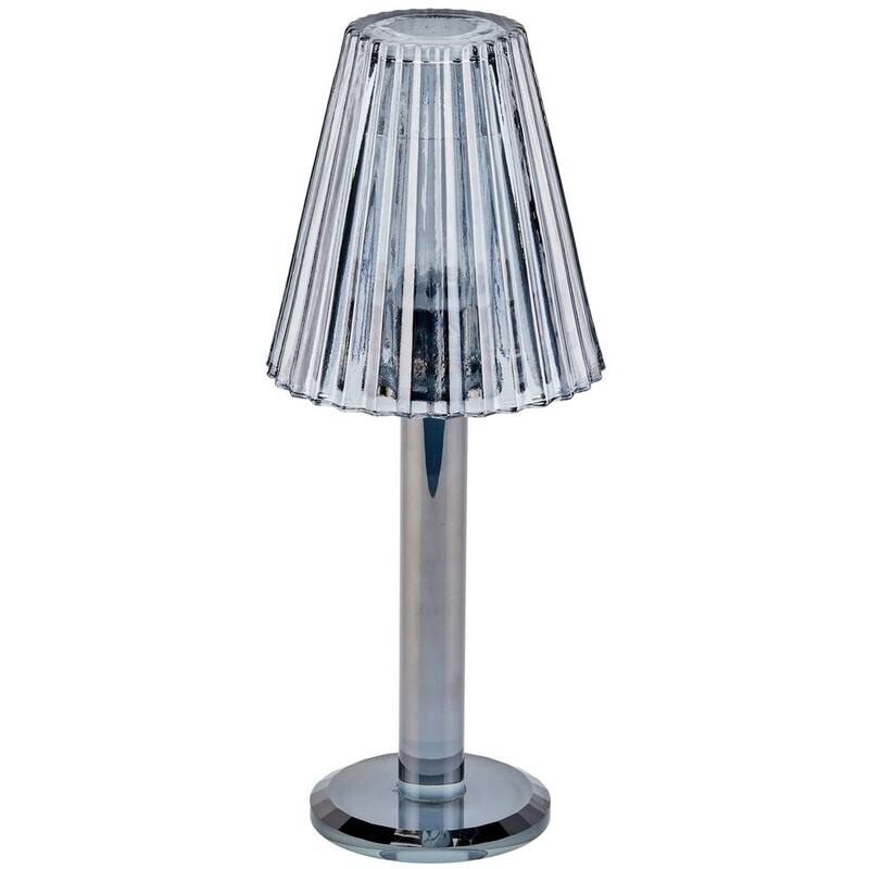 Lya 12" Crystal Glass Candle Lamp With Glass Shade