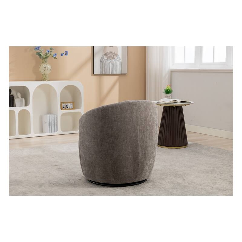 Chenille Fabric Swivel Accent Armchair Barrel Chair
