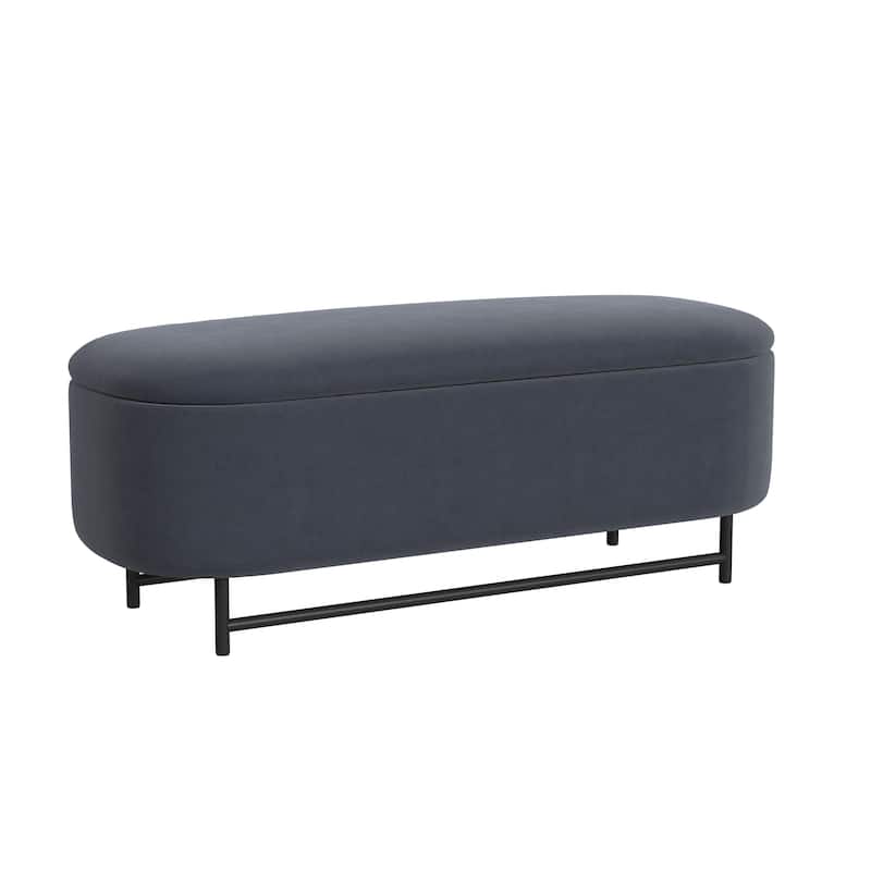 HomePop Ellipse Modern Storage Bench with Metal Legs