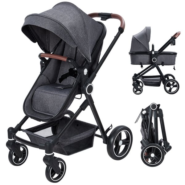 slide 2 of 15, 2 In 1 High Landscape Infant Baby Stroller - N/A Dark Grey