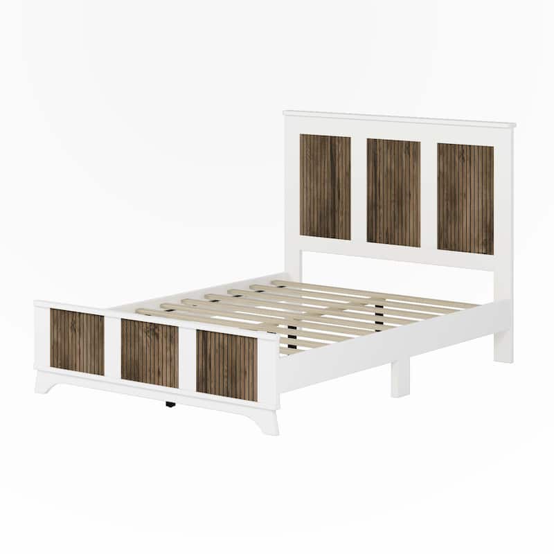 Farmhouse Wooden Platform Full Size Bed