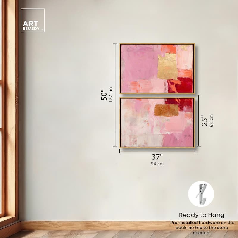Petal Patchwork II Canvas Set of 2 by Art Remedy