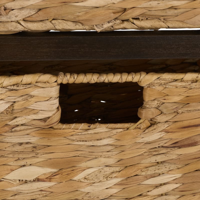 SAFAVIEH Faith Distressed Black 5-Drawer Wicker Basket Storage Tower - 17.3" x 13.4" x 46.1" - 17"W x 13"D x 46"H