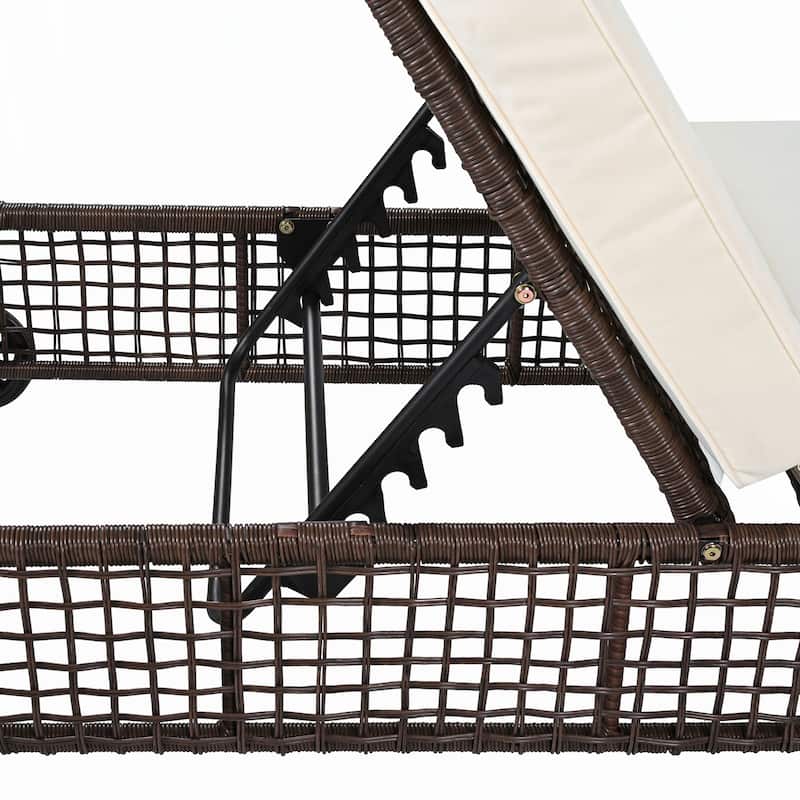 Outdoor Lounge Chair for Garden(Brown and Beige)