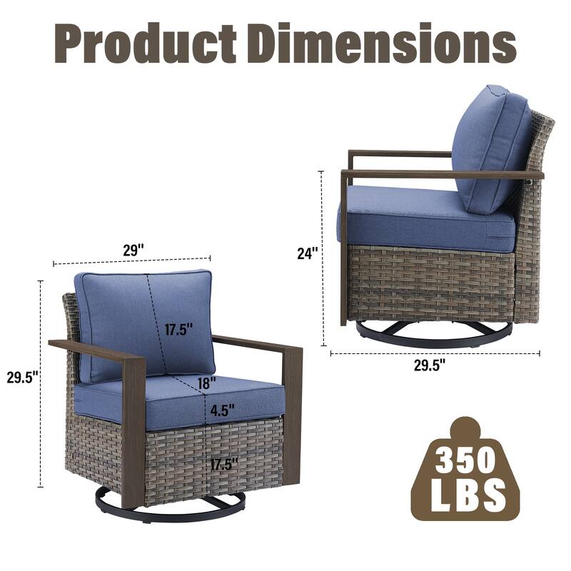 Gymojoy Outdoor Swivel Gliders Rocker Chairs 2 Pieces
