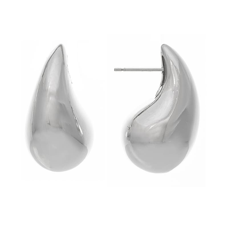 Polished Teardrop Stud Earrings - 1.2" - Yellow