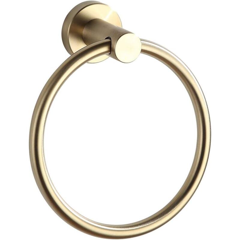 304 stainless steel towel ring wall mounted bathroom towel rack round towel rack - Gold