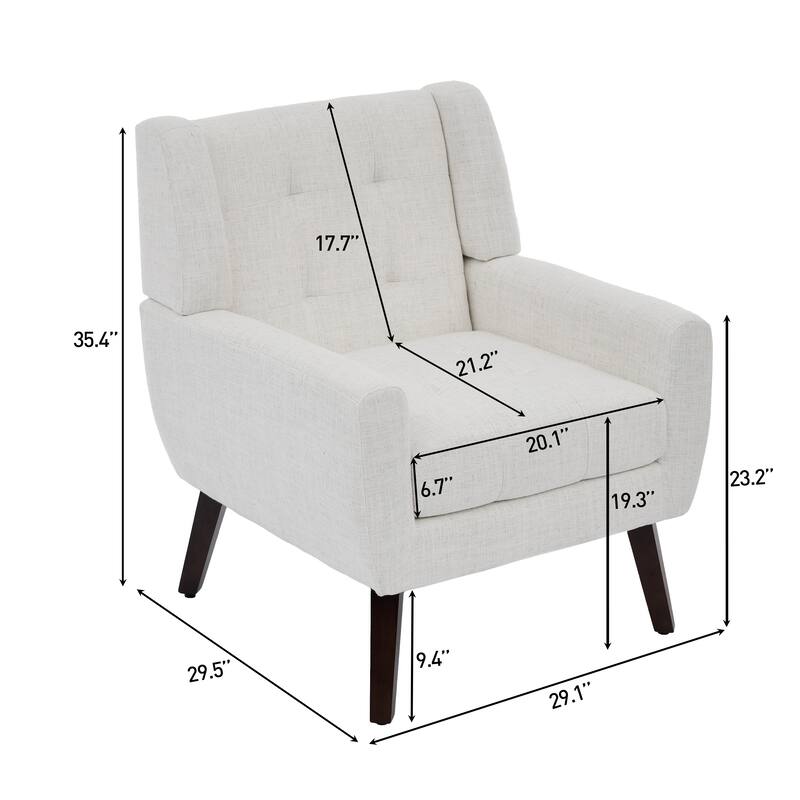 Set of 2 Tufted Upholstered Accent Armchair