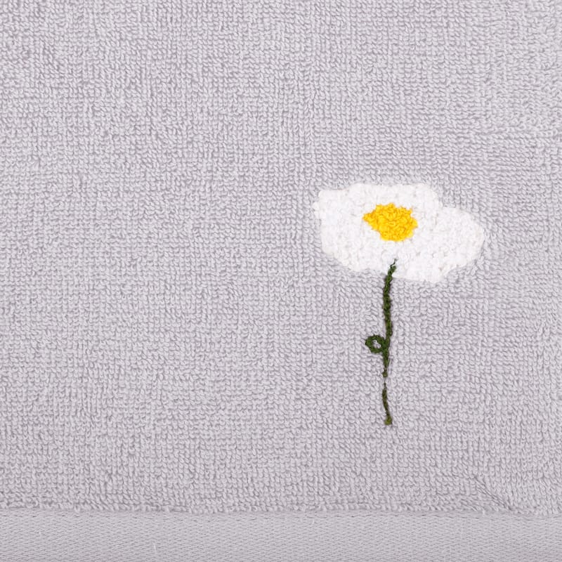 Floral Pattern Cotton Hand Towels Flower Embroidered Soft Absorbent Decorative Towel Set for Bathroom