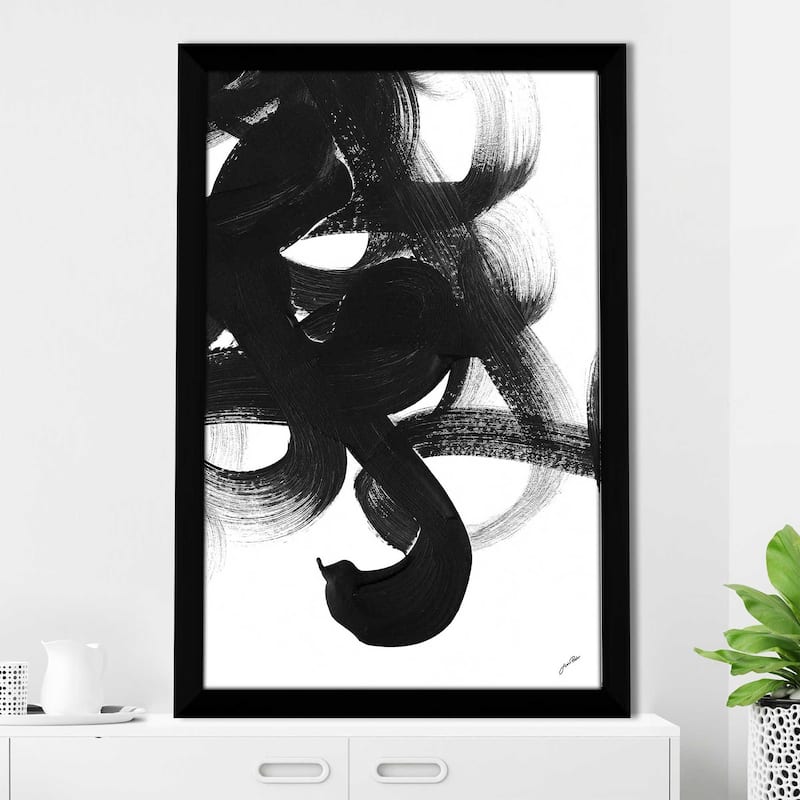 "Noir Strokes I (Vertical)" Print on Acrylic
