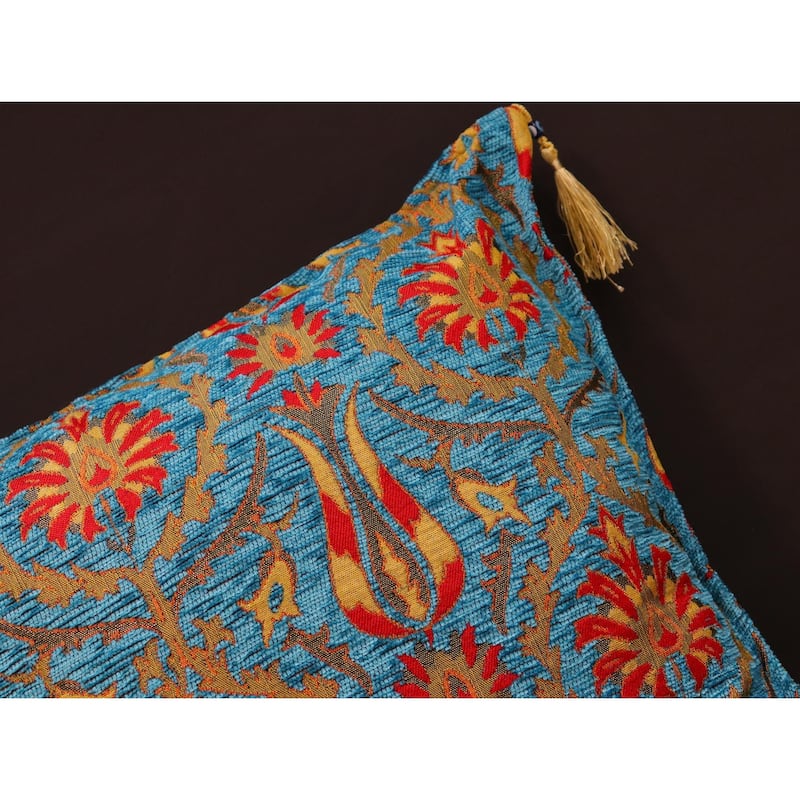 Suzani Tulip Chenille Turkish Decorative Pillow