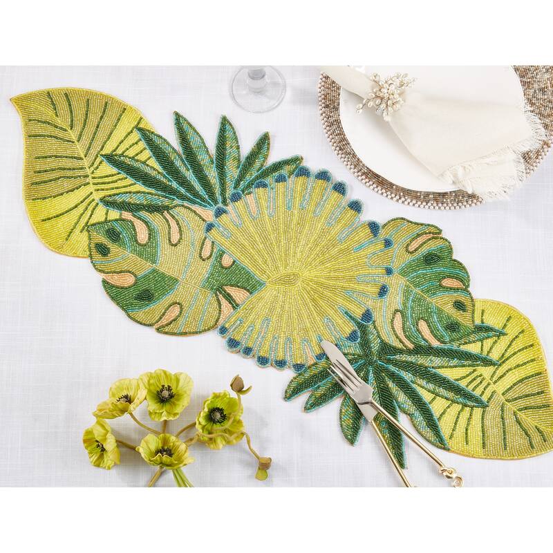 Table Runner with Colored Tropical Design - 13"x36"