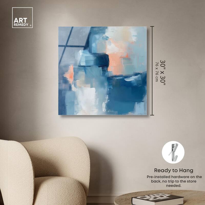 Whispering Blue I Acrylic by Art Remedy, Ready to Hang
