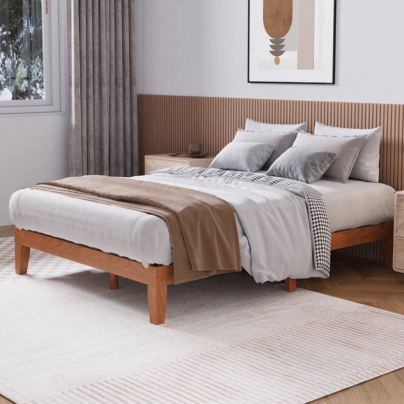 12" Wood Platform Bed Frame - California King, No Box Spring, Easy Assembly​