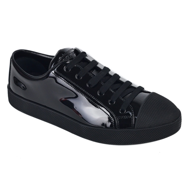 black shiny prada trainers